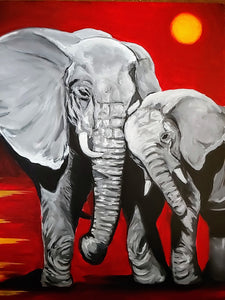 Elephants in Red