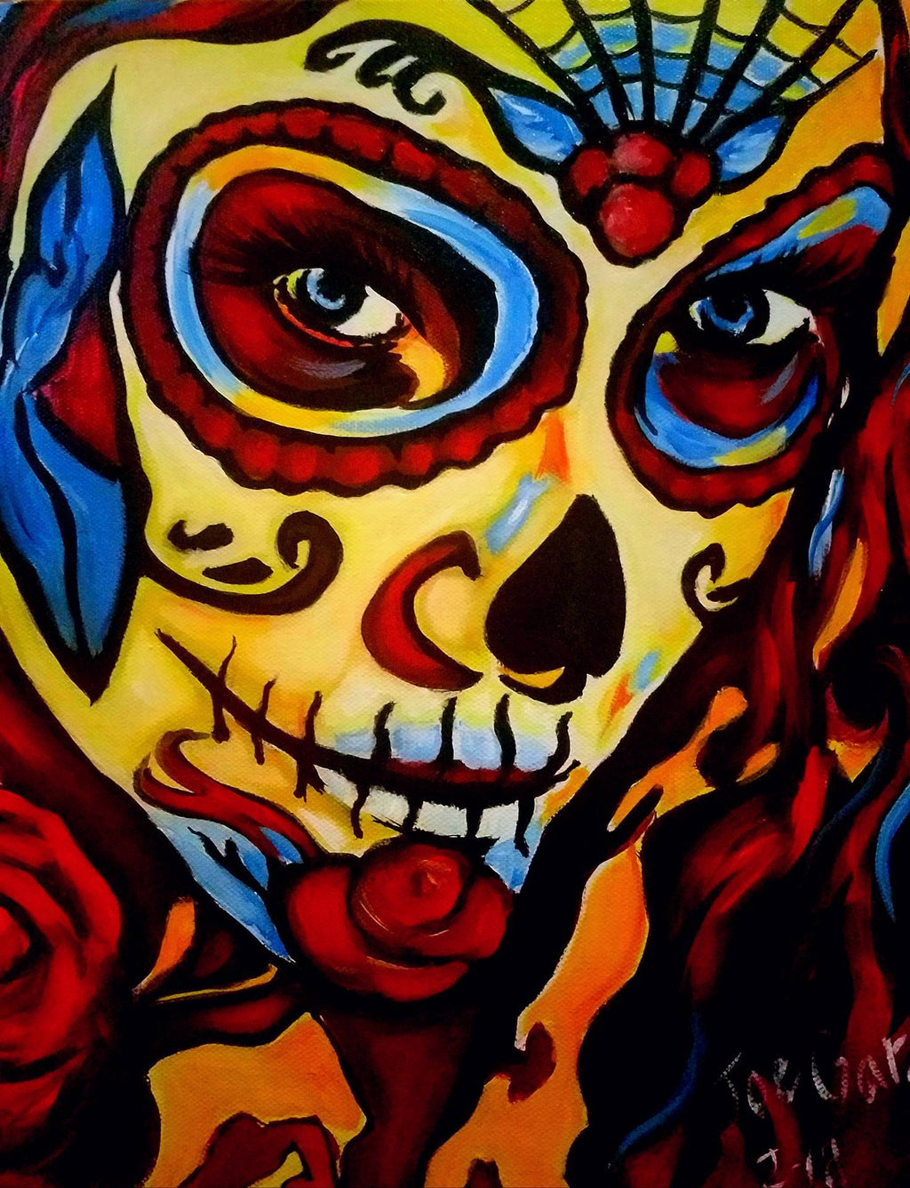 Retro Skull in Yellow